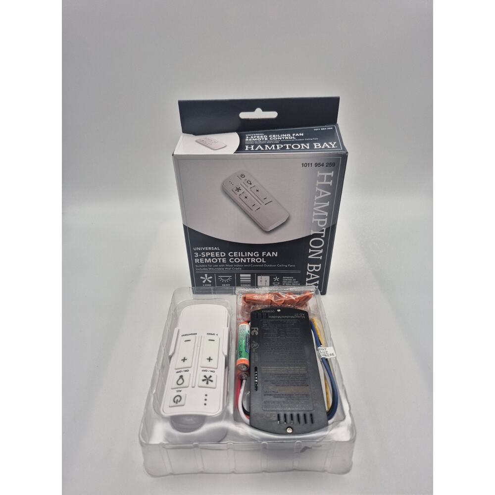 Hampton Bay White Universal 3-speed Ceiling Fan Remote Control with Dimmer